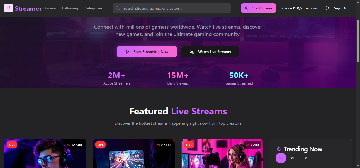 Streamer Website